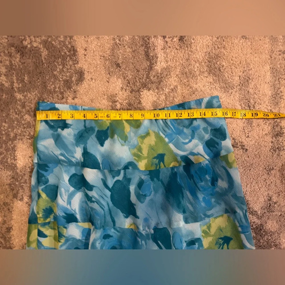 Ruby Rd. Floral Blue and Green Women's Skirt - Picture 4 of 6